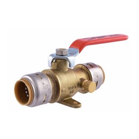SharkBite Max 3/4 Inch Ball Valve with Drain Vent and Mounting Bracket, Push to Connect Brass Plumbing Fitting, PEX Pipe, Copper, CPVC, PE-RT, HDPE, UR24616A